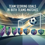Editorial football goal sequence with prediction tiles and a neutral jackpot motif, without branded interface or prize text
