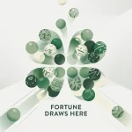 Minimal clover-inspired lottery illustration with numbered shapes and no branded interface, money amount or jackpot promise