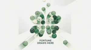 Minimal clover-inspired lottery illustration with numbered shapes and no branded interface, money amount or jackpot promise